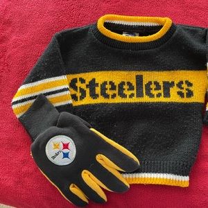Steelers baby sweater plus souvenir glove